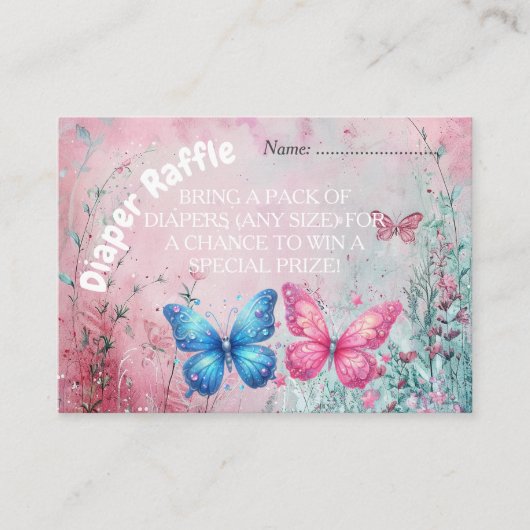 schattig vlinder Geslacht Onthullen Party tuin Informatiekaartje (Voorkant)