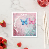 schattig vlinder Geslacht Onthullen Party tuin Servet (Insitu)