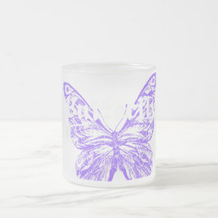 schattig vlinder kunst ontwerp matglas koffiemok
