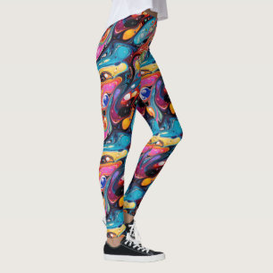 Schattig vloeibaar gegoten betegeld patroon  leggings