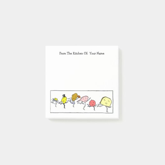 Schattig  voedsel bewerkbaar Post het Opmerkingen Post-it® Notes (Voorkant)