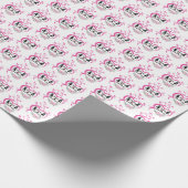 schattig voeg datums met Happy Jubileum-paar toe Cadeaupapier (Hoek)