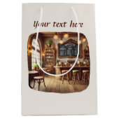 Schattig voeg je tekst toe koffiezaak  medium cadeauzakje (Voorkant)