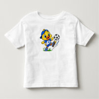 Schattig Voetbal Kuiken Voetbal Sport Cartoon Peut