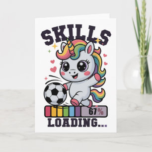 Schattig Voetbal Meisje Eenhoorn 67 Vaardigheden L Kaart
