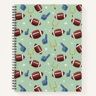 Schattig Voetbal Patroon Notitieboek