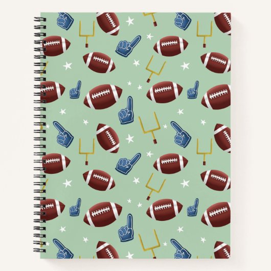 Schattig Voetbal Patroon Notitieboek (Voorkant)