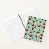 Schattig Voetbal Patroon Notitieboek (Binnen)