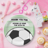 Schattig voetbal thema dank u verjaardagsfeestje papieren bordje (Feest)