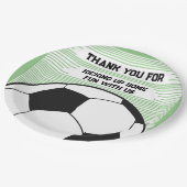Schattig voetbal thema dank u verjaardagsfeestje papieren bordje (Gekanteld)
