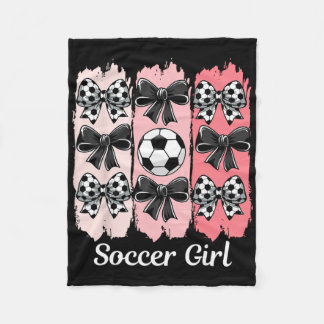 Schattig Voetbalmeisje Coquette Strik Voetbalmeisj Fleece Deken