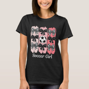 Schattig Voetbalmeisje Coquette Strik Voetbalmeisj T-shirt