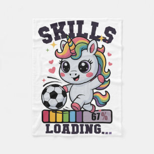 Schattig Voetbalmeisje Eenhoorn 67 Vaardigheden La Fleece Deken