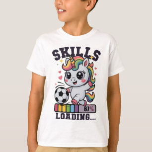Schattig Voetbalmeisje Eenhoorn 67 Vaardigheden La T-shirt