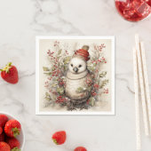 Schattig Vogel Dragen Rood Pet Holly Red Berries Servet (Insitu)