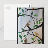Schattig vogelschilderij briefkaart (Voorkant / Achterkant)