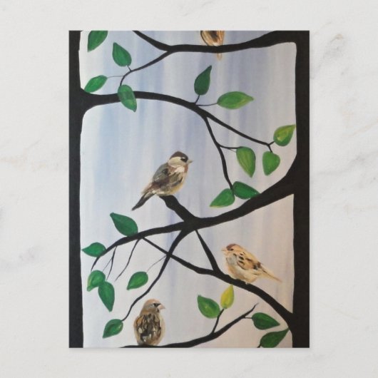 Schattig vogelschilderij briefkaart (Voorkant)