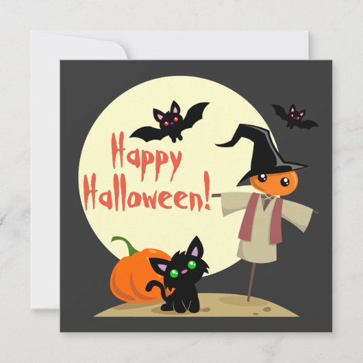 Schattig Vogelschrik Schildpad Halloween Kaart (Voorkant)