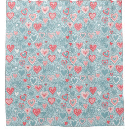 Schattig Volk Bloemhart Stof Blauwe Blos Roze Meis Douchegordijn