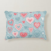 Schattig volksbloemhart Stofblauw Roze Roze Meisje Accent Kussen (Voorkant)