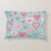 Schattig volksbloemhart Stofblauw Roze Roze Meisje Accent Kussen (Achterkant)