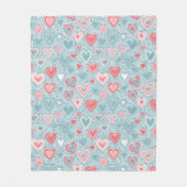 Schattig volksbloemhart Stofblauw Roze Roze Meisje Fleece Deken (Voorkant)