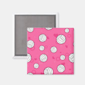 Schattig volleybal patroon roze magneet (Voorkant / Achterkant)