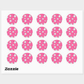 Schattig volleybal patroon roze ronde sticker (Vel)