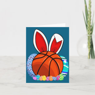 Schattig Voor Basketbal Paashaas Konijn Kaart