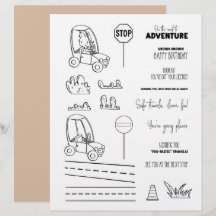 Schattig Vos Auto Kleurboek Scrapbook Papier