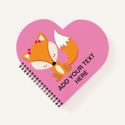 Schattig vos meisje aangepaste tekst notitieboek (Voorkant)