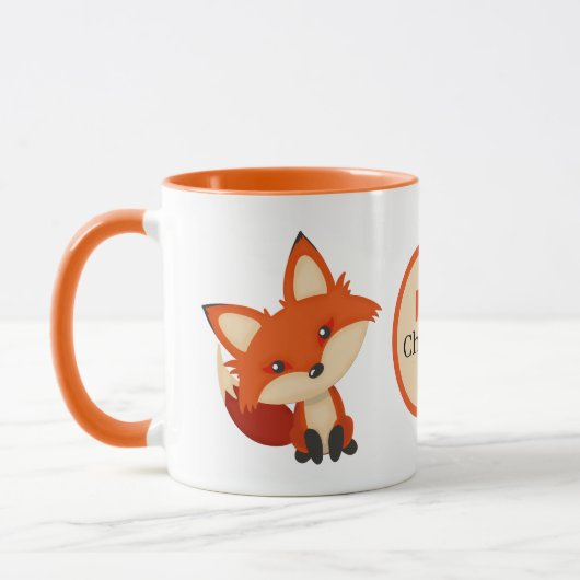 schattig vos toevoegen monogram mok (Links)