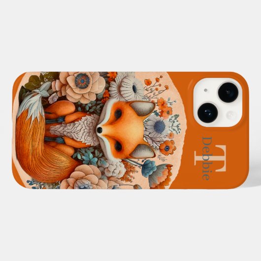 schattig vos voeg monogram dierenvrienden toe Case-Mate iPhone case (Achterkant (horizontaal))
