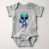 Schattig Vredesalien & Ruimteschip Romper (Voorkant)