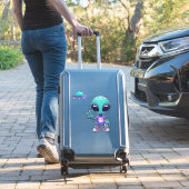 Schattig Vredesalien & Ruimteschip Sticker (Koffer Insitu)