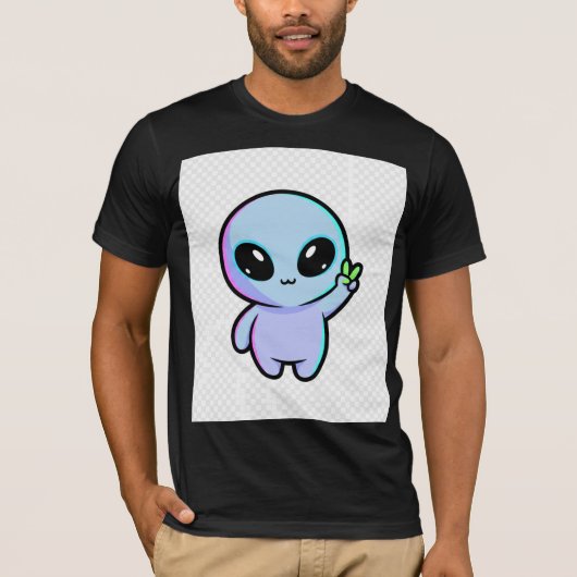 Schattig Vredesteken Alien T-shirt (Voorkant)