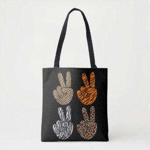 Schattig Vredesteken Dierprint Peuter Jongens Retr Tote Bag