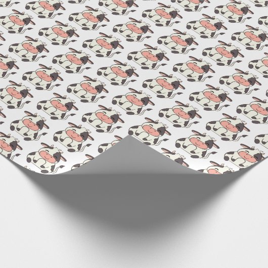 Schattig Vriendelijk Koe Boerderij Dier Cadeaupapier (Hoek)