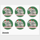 Schattig Vrolijk Kerst Koala Beer Familie Ronde Sticker (Vel)