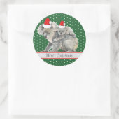 Schattig Vrolijk Kerst Koala Beer Familie Ronde Sticker (Tas)