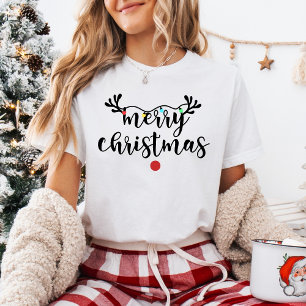 Schattig vrolijk kerst-rendier t-shirt