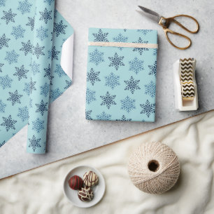 Schattig vrolijk kerstfeest Blauw inpakpapier