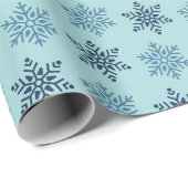 Schattig vrolijk kerstfeest Blauw inpakpapier (Rol Hoek)