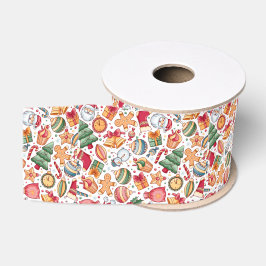 Schattig vrolijk kerstfeest esthetisch -Festive pa Grosgrain Lint