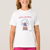 SCHATTIG! Vrolijk Kerstfeest Naam Kleuren, Jeugd X T-shirt (Voorkant)