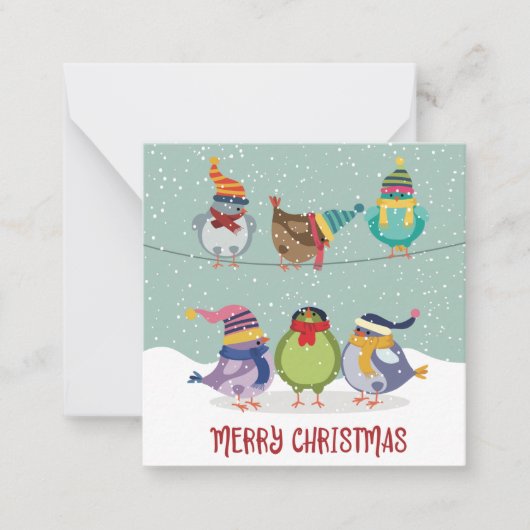Schattig vrolijk kerstfeest notitiekaartje (Voorkant)