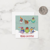 Schattig vrolijk kerstfeest notitiekaartje (Voorkant / Achterkant in situ)