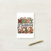 Schattig vrolijk kerstfeest post-it® notes (Op bureau)