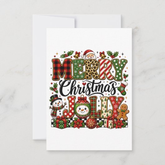 Schattig vrolijk kerstfeest save the date (Voorkant)