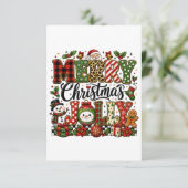 Schattig vrolijk kerstfeest save the date (Staand voorkant)